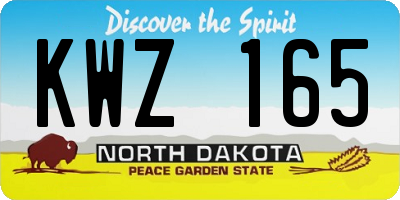 ND license plate KWZ165