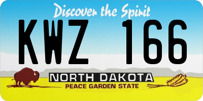 ND license plate KWZ166