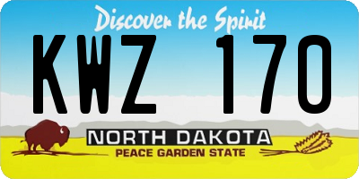 ND license plate KWZ170