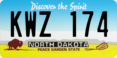 ND license plate KWZ174