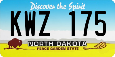 ND license plate KWZ175