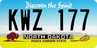 ND license plate KWZ177