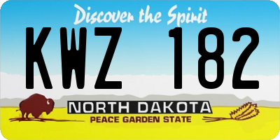 ND license plate KWZ182