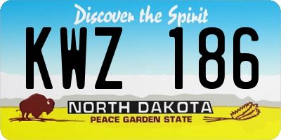 ND license plate KWZ186