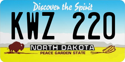 ND license plate KWZ220