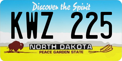 ND license plate KWZ225