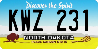 ND license plate KWZ231