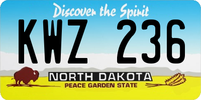 ND license plate KWZ236