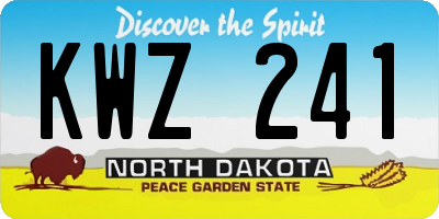 ND license plate KWZ241