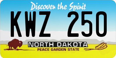 ND license plate KWZ250