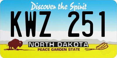 ND license plate KWZ251