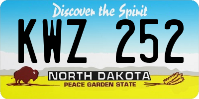 ND license plate KWZ252