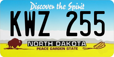 ND license plate KWZ255