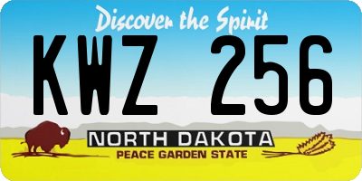 ND license plate KWZ256