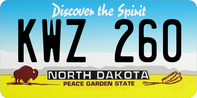 ND license plate KWZ260