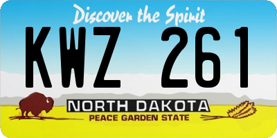 ND license plate KWZ261