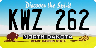 ND license plate KWZ262