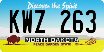 ND license plate KWZ263