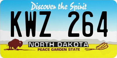 ND license plate KWZ264