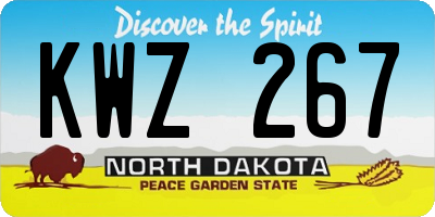 ND license plate KWZ267