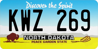 ND license plate KWZ269