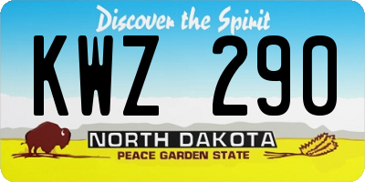 ND license plate KWZ290