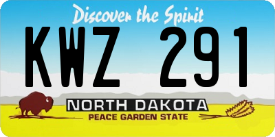 ND license plate KWZ291