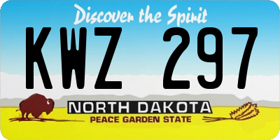 ND license plate KWZ297