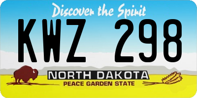 ND license plate KWZ298