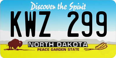 ND license plate KWZ299