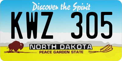 ND license plate KWZ305