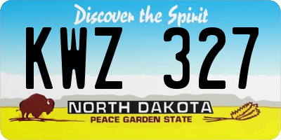 ND license plate KWZ327