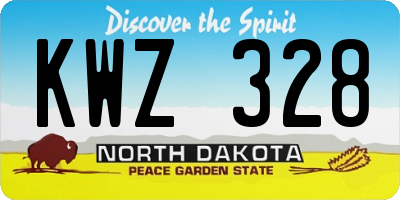 ND license plate KWZ328