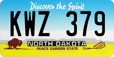 ND license plate KWZ379
