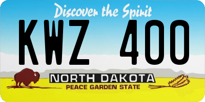 ND license plate KWZ400