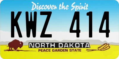 ND license plate KWZ414