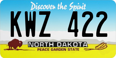 ND license plate KWZ422