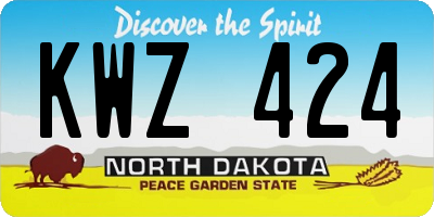 ND license plate KWZ424