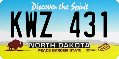 ND license plate KWZ431