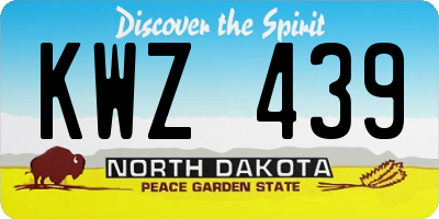 ND license plate KWZ439