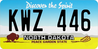 ND license plate KWZ446