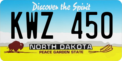 ND license plate KWZ450
