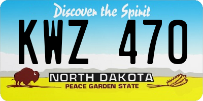 ND license plate KWZ470