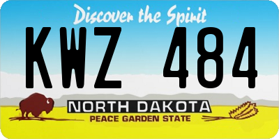 ND license plate KWZ484