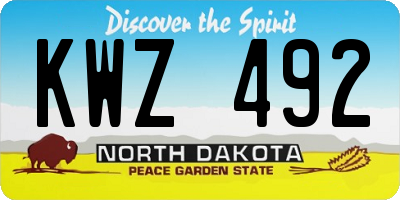 ND license plate KWZ492