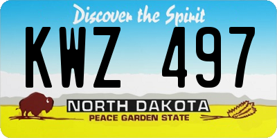 ND license plate KWZ497