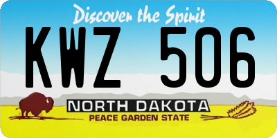 ND license plate KWZ506