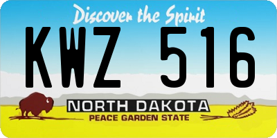 ND license plate KWZ516