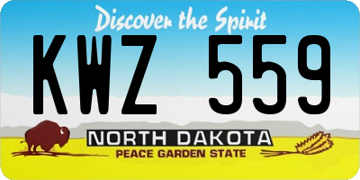 ND license plate KWZ559