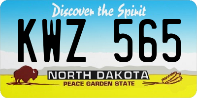 ND license plate KWZ565